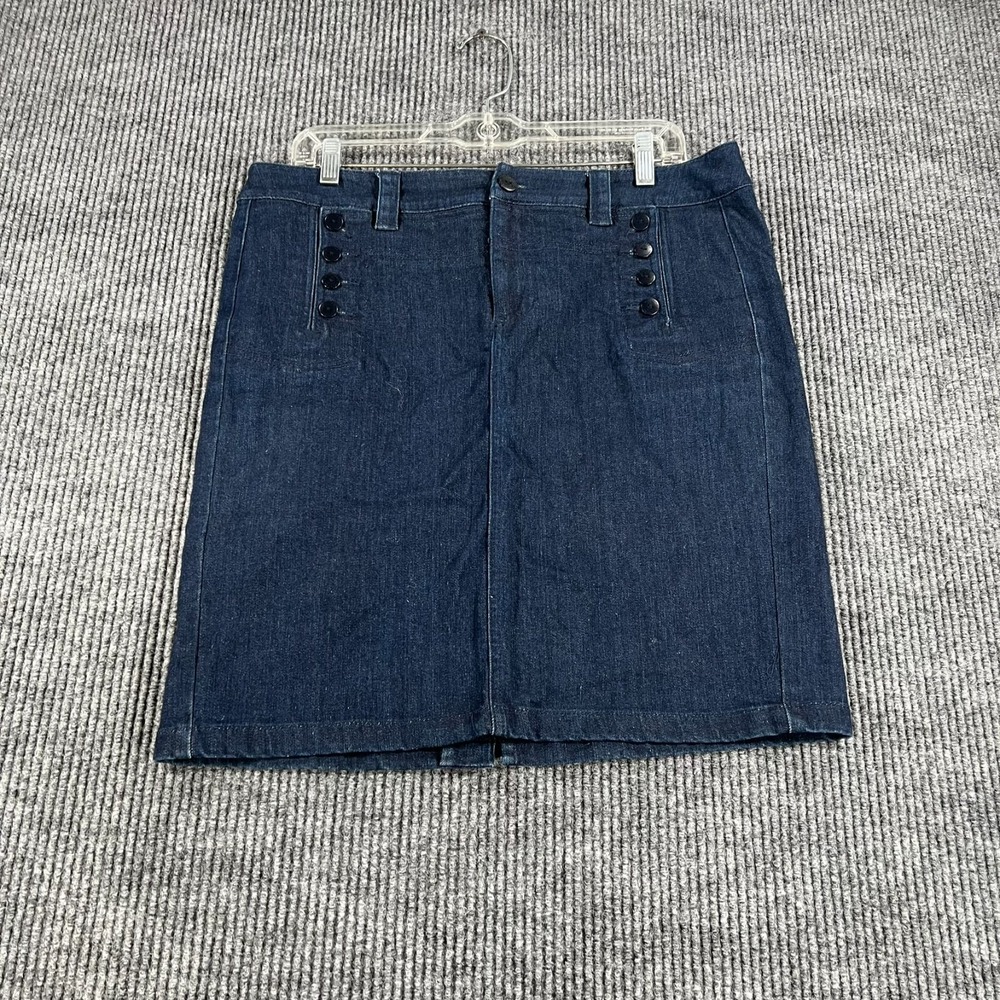 Lauren Ralph Lauren Skirt Womens Size 8 Blue Denim Casual Comfort Work Vacation